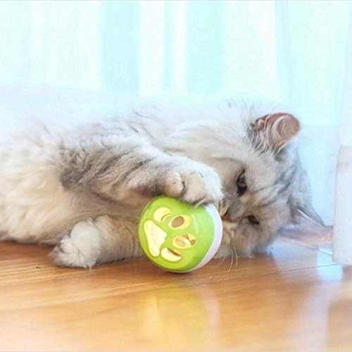 כדור צעצוע של חתול עם טבעת פעמון זוהר לעיסה אינטראקטיבית