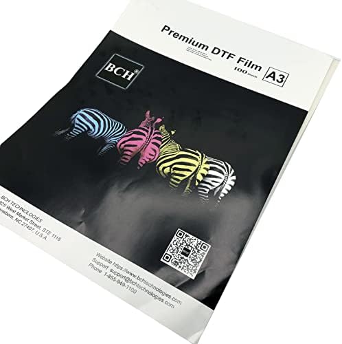 סרט העברת DTF של BCH Premium- 100 גיליונות A3 חבילה בתפזורת להדפסת ישיר לסרט- פיל קל וחם- גודל: A3