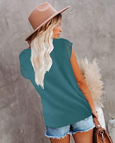 נשים כובע שרוול חולצות 2023 טרנדי פרחוני הדפסת קיץ חולצות רופף בכושר תחרה חולצות חולצות