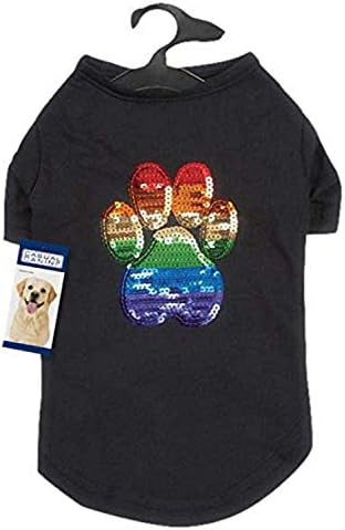 כלב כלב מזדמן גאווה גאווה נצנץ upf40 חולצת טי לכלבים, בינוני, שחור