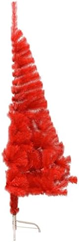 vidaxl חצי חג המולד מלאכותי עם עמדת אדום 47.2 PVC