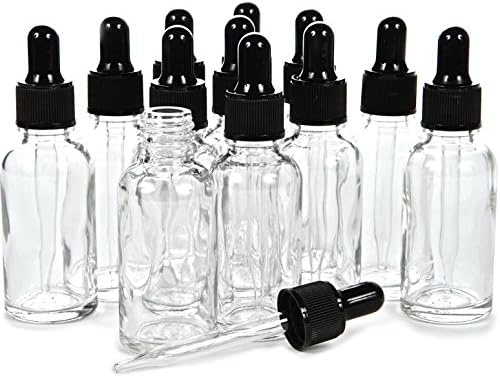 ויוופלקס, בקבוקי זכוכית 12, שקופים, 2 אונקיות, עם טפטפות עיניים מזכוכית