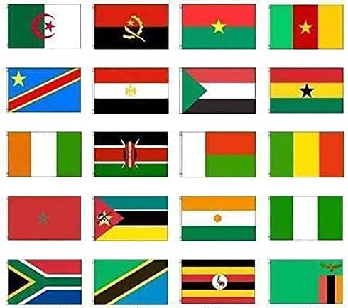 סט של 20 דגלים אפריקאים