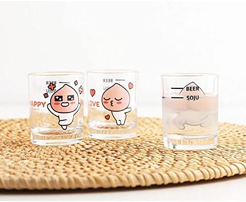 קקאו סוג 'ו זכוכית, קקאו שוט זכוכית, סוג' ו שוט משקפיים קוריאני, סוג ' ו משקפיים סט של 4