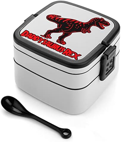Daddysaurus rex הדפס הכל בתיבת בנטו שכבה כפולה אחת למבוגרים/ילדים קופסת ארוחת צהריים ערכת ארוחה מכולות הכנה