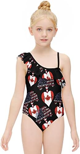 קנדה ארהב בנות פעימות לב שורש 1 חלק בגד ים בגד ים בגד ים 1 כתפיים בגדי ים בגדי ים בגדי ים