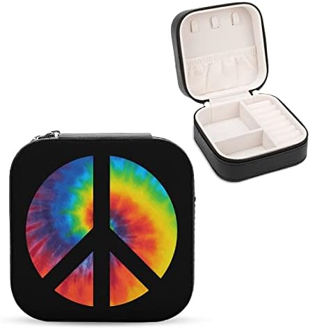 עניבת צבע לוגו לשלום קופסא תכשיטים מיני מארגן עור מארגן אחסון קופסאות מחזיקים לטיולים הביתה OFFCE