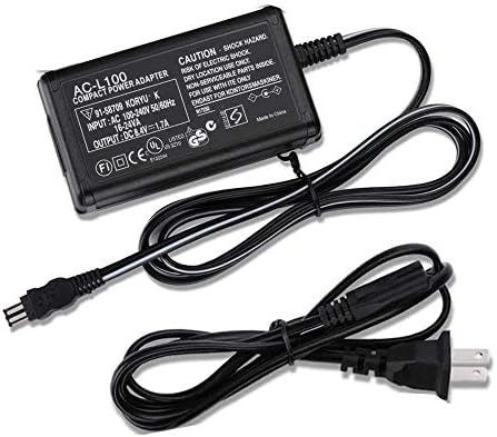 AC-L100 מתאם אספקת חשמל AC, החלפה ל- Sony AC-L10A, AC-L10B, AC-L10C AC-L15A/B AC-L100C, עבור מצלמות Sony HandyCAM CCD-TRV77 CCD-TRV88