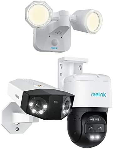 REOLINK POE מערכת מצלמות Floodlight, 1x 4K IP IP מצלמה חיצונית Trackmix poe עם מעקב אוטומטי עם זום, 355 ° Pan & 90 ° Tilt, 1x 4k Poe Cam