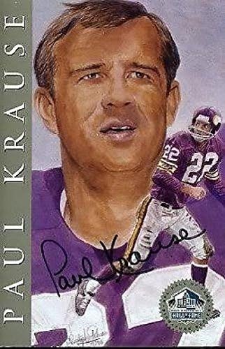 פול קראוזה חתום על JSA 1998 סדרת חתימות HOF /2500 אותנטי - כרטיסי כדורגל עם חתימה של NFL