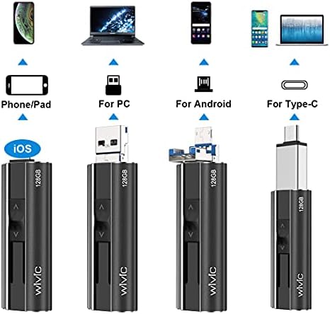כונני פלאש USB 3.0, מקל צילום דיסק מקל אחסון חיצוני מקל תואם לטלפון, iPad, אנדרואיד, מחשב ועוד מכשירים