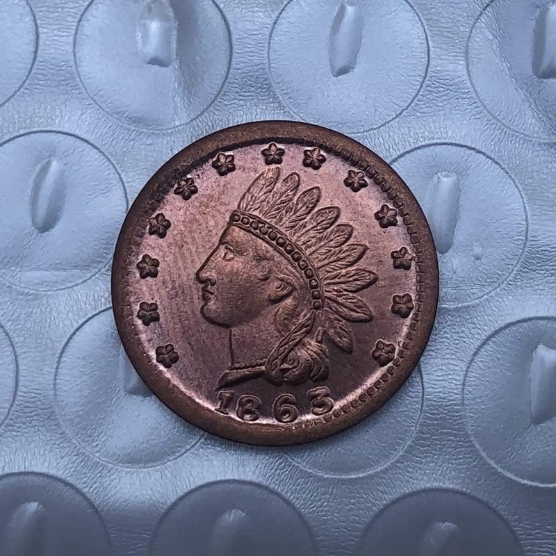 1863 מטבע ארהב ייצור נחושת ייצור מטבע עתיק מטבע זכר מטבעות מטבע מס '4