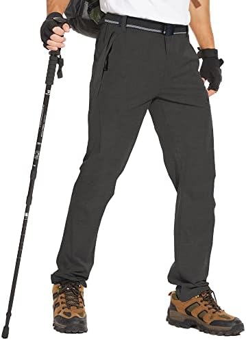 נוקוב גברים של חיצוני מהיר יבש קל משקל טיולים מכנסיים עמיד למים מכנסיים עם חגורת עבור דיג הרי קמפינג עבודה פעיל