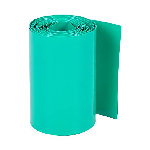 Bettomshin ירוק PVC חום מכווץ צינורות 6.56 רגל אורך 2.2 אינץ 'שטוח לסוללת AAA 1 pcs