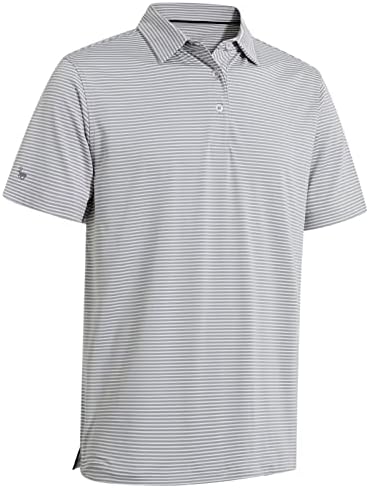 גברים של גולף פולו חולצות קצר שרוול פסים ביצועים לחות הפתילה יבש כושר גולף חולצות לגברים