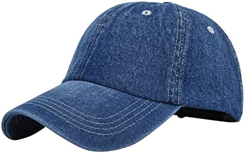 האנז 'אן כובעי נשים טרנדי גברים ג' ינס רטרו שטף וישנים נהרס מצחיה כובע מוצק צבע בייסבול כובע כובעים לגברים