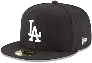 עידן חדש לוס אנג 'לס דודג' רס 59 חמישים מצויד כובע, למבוגרים, שחור / לבן