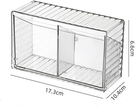 קופסת אחסון ספוגית כותנה של Homesogood, מיכלי מחזיק אמבטיה שקופים, מארגן איפור רכוב על קיר לכדורי כותנה, כרית כותנה