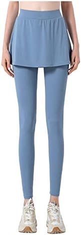 מכנסי טרנינג נשים שתי חתיכות של מכנסי יוגה מזויפים מתיחה רזה יוגה מכנסיים גבוהים חותלות עליונות מותניים אלסטיים טייץ '