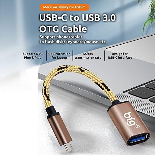 BIG-E USB C ל- USB 3.0 מתאם OTG נקבה התואם ל- Samsung Galaxy A20 שלך עבור USB מלא ב- Go Thunderbolt 3 על מחבר כבל Go