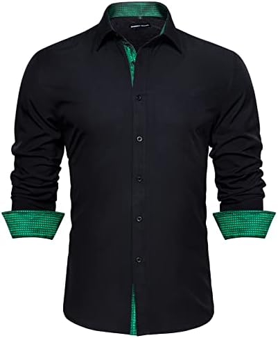 חולצת הגברים של יוחא בצבע אחיד משי כותנה משי שרוול ארוך כפתור למטה חולצות שמלות עסקיות פורמליות