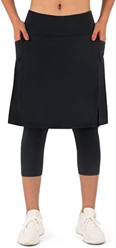 Anivivo חותלות חצאיות לנשים, חצאית טניס אתלטית מעל אורך הברך עם חותלות חצאית פעילה כיסי קפריס