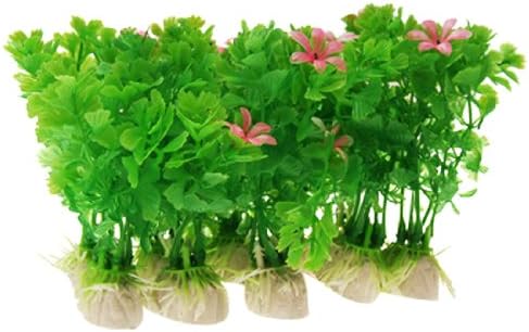 ג'רדין אקווריום פלסטיק דג שיזוף צמחי עיצוב דשא קצר, 10 חלקים, ירוק
