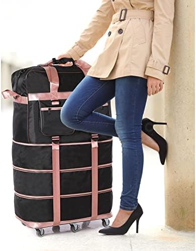 אלדה להרחבה מתקפל מזוודת מטען מתגלגל דובון שקיות עם 6 שקט גלגל נסיעות תיק מזוודות גדול קיבולת מזוודות עבור גברים נשים