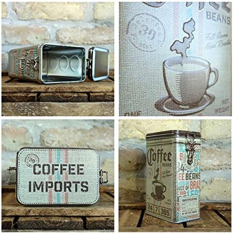 נוסטלגי - אמנות רטרו קפה תיק-מתנת רעיון לאוהבי קפה, פח פח פח עם ארומה מכסה, בציר עיצוב , 1.3 ליטר