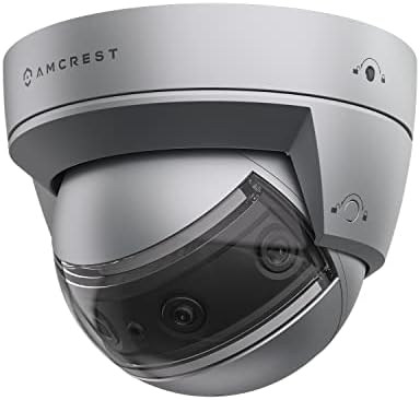 מצלמת פו-פו פנורמית של AMCREST, 180 ° פנורמי 4K POE IP DOME AI Camer