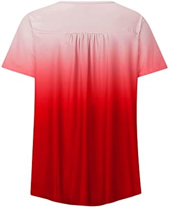צמרות נשים מחבירות טוניקת בטן 2023 שרוול קצר של קיץ הסתר חולצות טפוח בטן חולצות רופפות בכושר הנלי צוואר טי טא חולצה חולצה