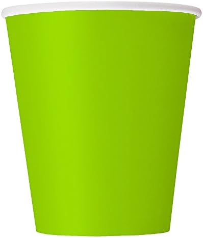 כוסות נייר מוצקות ייחודיות, 9oz, ניאון ירוק
