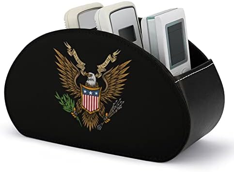 סמל של ארצות הברית שלט רחוק מחזיק / נושא כלים/תיבה / מגש עם 5 תאים עור מפוצל ארגונית עם חמוד מודפס דפוס