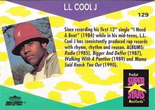 1991 Pro Set Superstars Musicards Nonsport 129 L.L. Cool J רשמי מורשה כרטיס מסחר בגודל רגיל של כמה מכוכבי העל הגדולים בתולדות המוזיקה