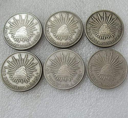 מטבעות מקסיקניים 1 קצב שנה חדשה העתקים זרים מטבע כסף