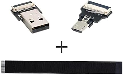 NFHK USB 2.0 סוג-A זכר למיקרו USB 5PIN נתונים זכריים נתונים שטוחים כבל FPC רזה עבור FPV ודיסק וטלפון 20 סמ
