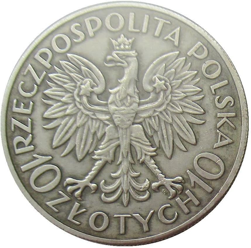 פולש דולר כסף 10 Zloty 1933 מטבע זיכרון עותק זר.