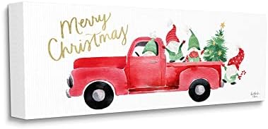 תעשיות סטופל גמדי חג המולד נוהגים בעץ מעוטר במשאית אדומה, עיצוב מאת Heatherlee Chan