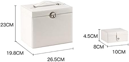 MJWDP גדול של שכבות קיבולת קופסאות תכשיטים קופסה קוסמטית קופסה קופסת תכשיטים עם תיבת מנעול