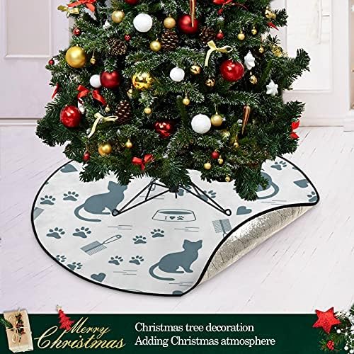 מחצלת עץ חג המולד של חתול עץ עץ אטום למים שטיח מחצלת מחצלת מתחת לאביזר עץ חג המולד למגן לרצפת עץ קשה 28 אינץ '