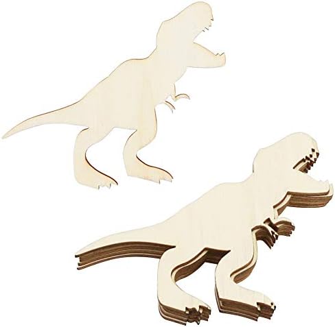 חדש הטוב ביותר 48 מארז לא גמור עץ דינוזאור בעלי החיים מגזרות,פטרוזאוריה,טירנוזאורוס רקס, טריצרטופס,סטגוזאורוס, אנקילוזאורוס צורות דגם