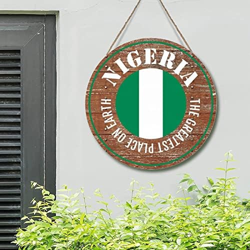 דגל קאנטרי ניגריה עגול עץ עץ שלט אמנות שלט המקומות הגדולים ביותר על כדור הארץ דלת הכניסה ניגריה זר דגל לאומי דגל מזכרת מתנה קיר עיצוב