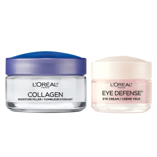 L'Oreal Paris Collagen Face קרם לחות קרם יום ושל לילה, 1.7 גרם +דרמו-חוויות קרם עיניים הגנת עיניים, 0.5 גרם