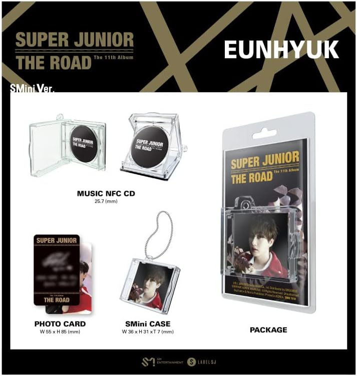 Super Junior The Road The Road The 11th Smini גרסה חכמה אלבום מוסיקה כרטיס NFC+Photocard+Smini Case+מעקב
