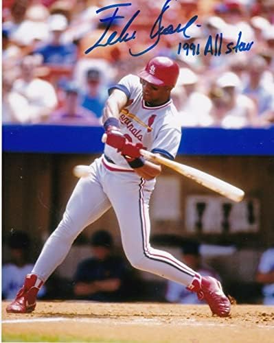 רחוב פליקס חוזה. לואי קרדינלס 1991 All Star Action חתום 8x10 - תמונות MLB עם חתימה