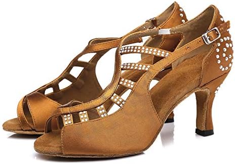 YKXLM מקצועי של הנשים Rhinestone נעלי ריקוד לחתונה של אולם נשק נעלי סלסה לטיניות תרגול נעלי ריקוד, דוגמנית usycl381