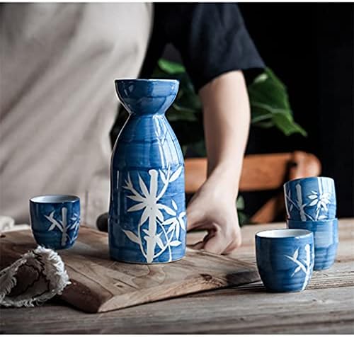 Slatiom Sake Secring סט רגיל מודפס בעבודת יד חרסינה בסגנון יפני כוסות חרסינה כוסות חרסינה בקבוק חרסינה לשתייה