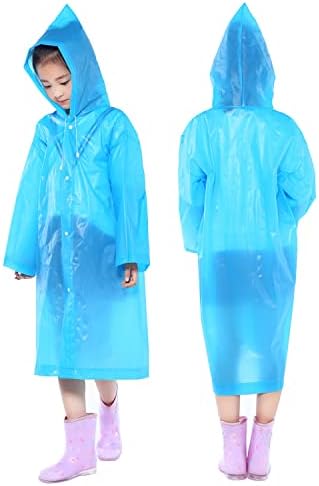 דוביד 2 חבילות פונצ'ו לילדים לשימוש חוזר של מעיל גשם גשם אטום למים פונצ'ו במשך 6-12 בנות בנות בנים קמפינג מעילי גשם