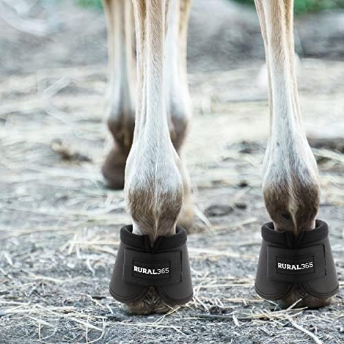 מגפי פעמון פרסה כפריים לסוסים גודל גדול - 2 יחידות שחור קל משקל מגפי שיעור סוס להגנה יתר על המידה