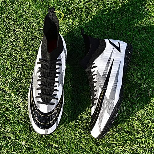 נעלי כדורגל של כדורגל של Zquaus נעלי כדורגל נעלי נעלי ספייק נעלי נעלי ספורט נוחות מבוגרים אתלטים חיצוניים/מקורה/תחרות/אימונים